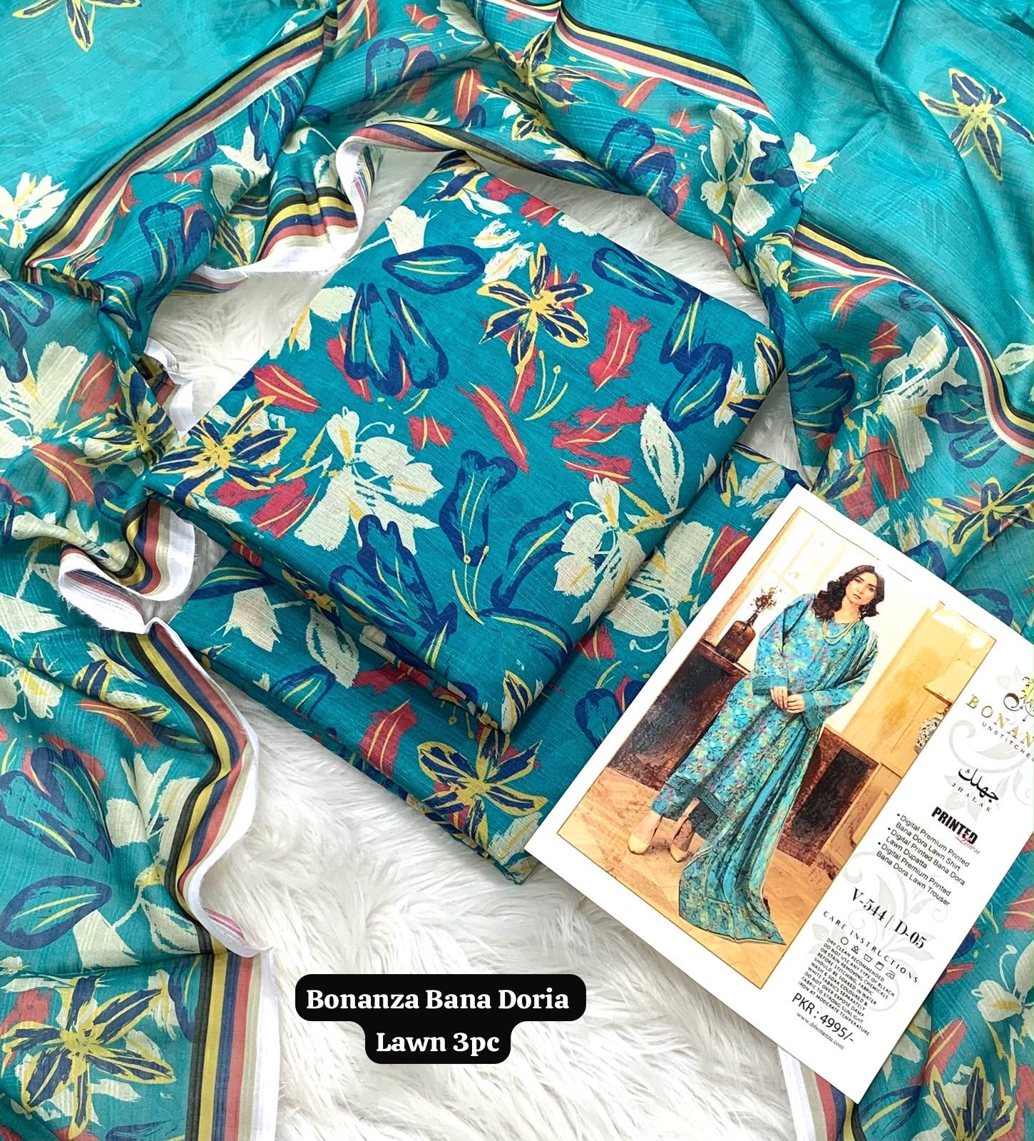 Bonanza Jhalak Printed Bana Doria Lawn 3-Piece Suit – New Volume Collection