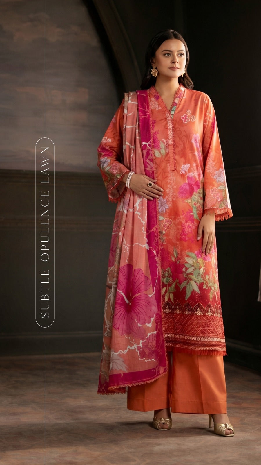 ZoYe Vol 1 Luxury Lawn 3-Piece Suit by GJ Fashion – Digital Printed with Organza Sequins Patch