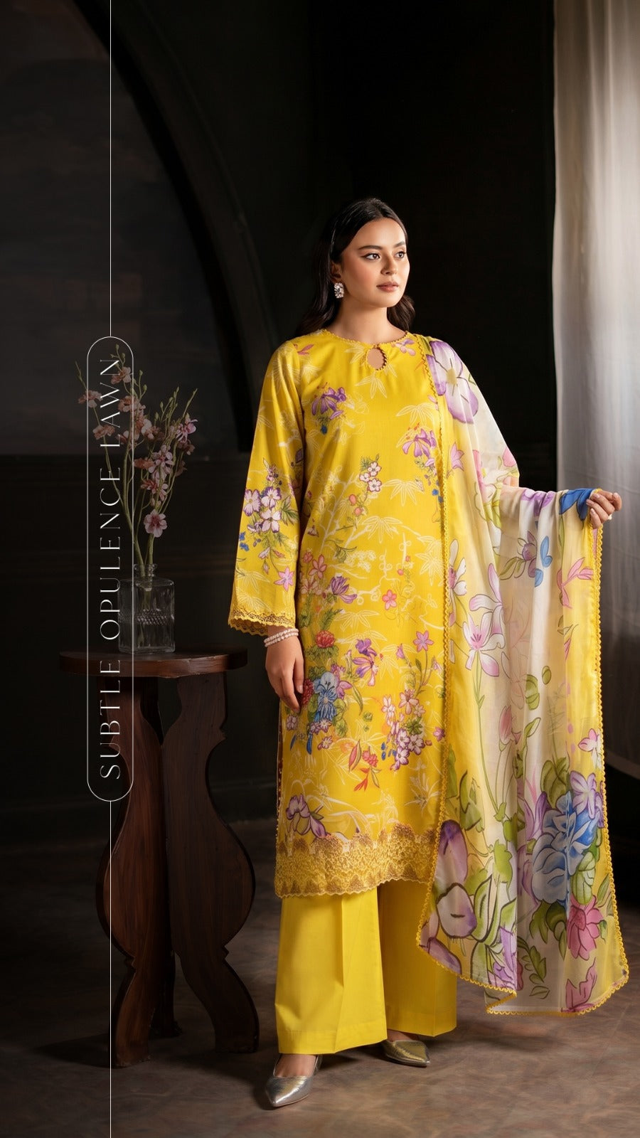 ZoYe Vol 1 Luxury Lawn 3-Piece Suit by GJ Fashion – Digital Printed with Organza Sequins Patch