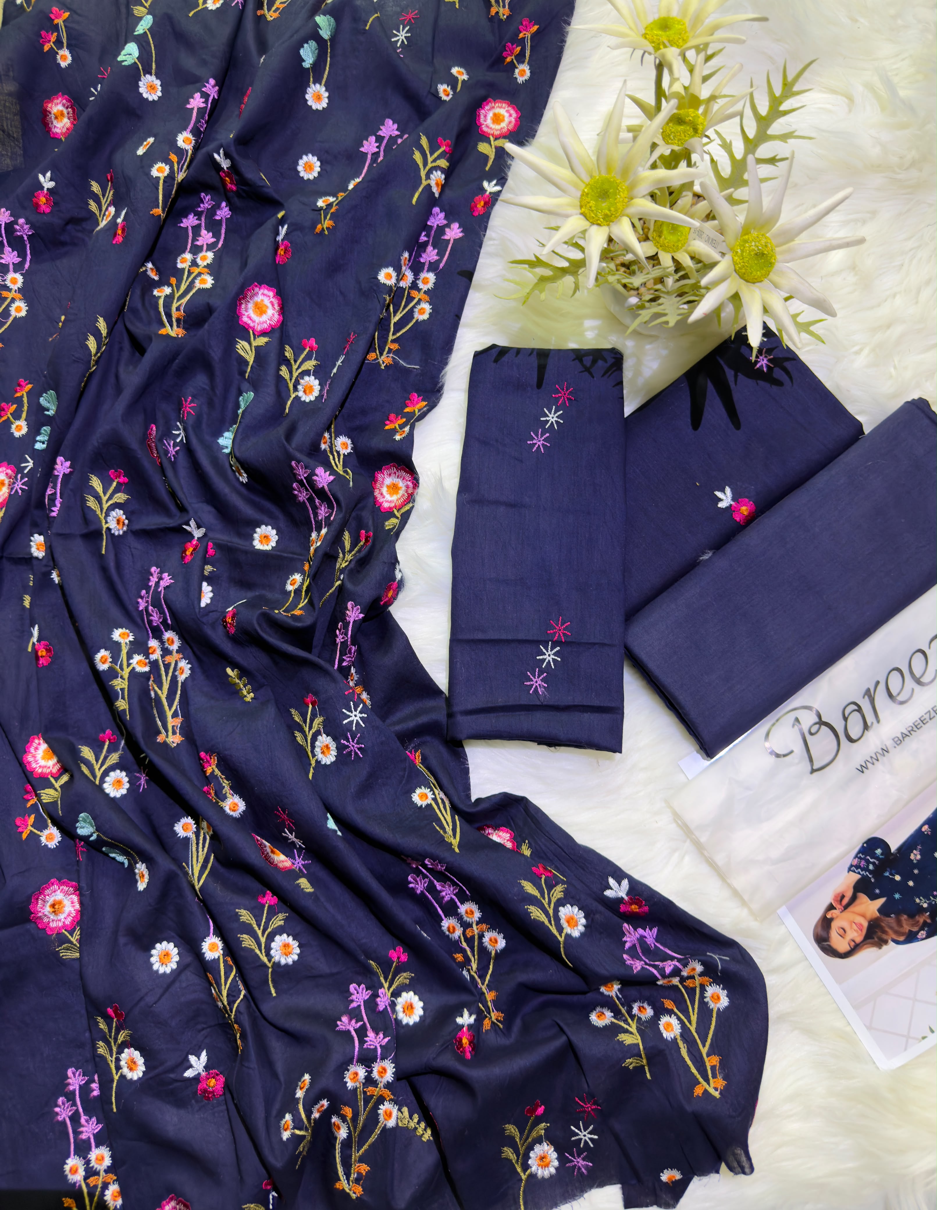 BAREEZE Embroidered Lawn 2 Piece Suit - Premium Airjet 90/70 Summer Collection