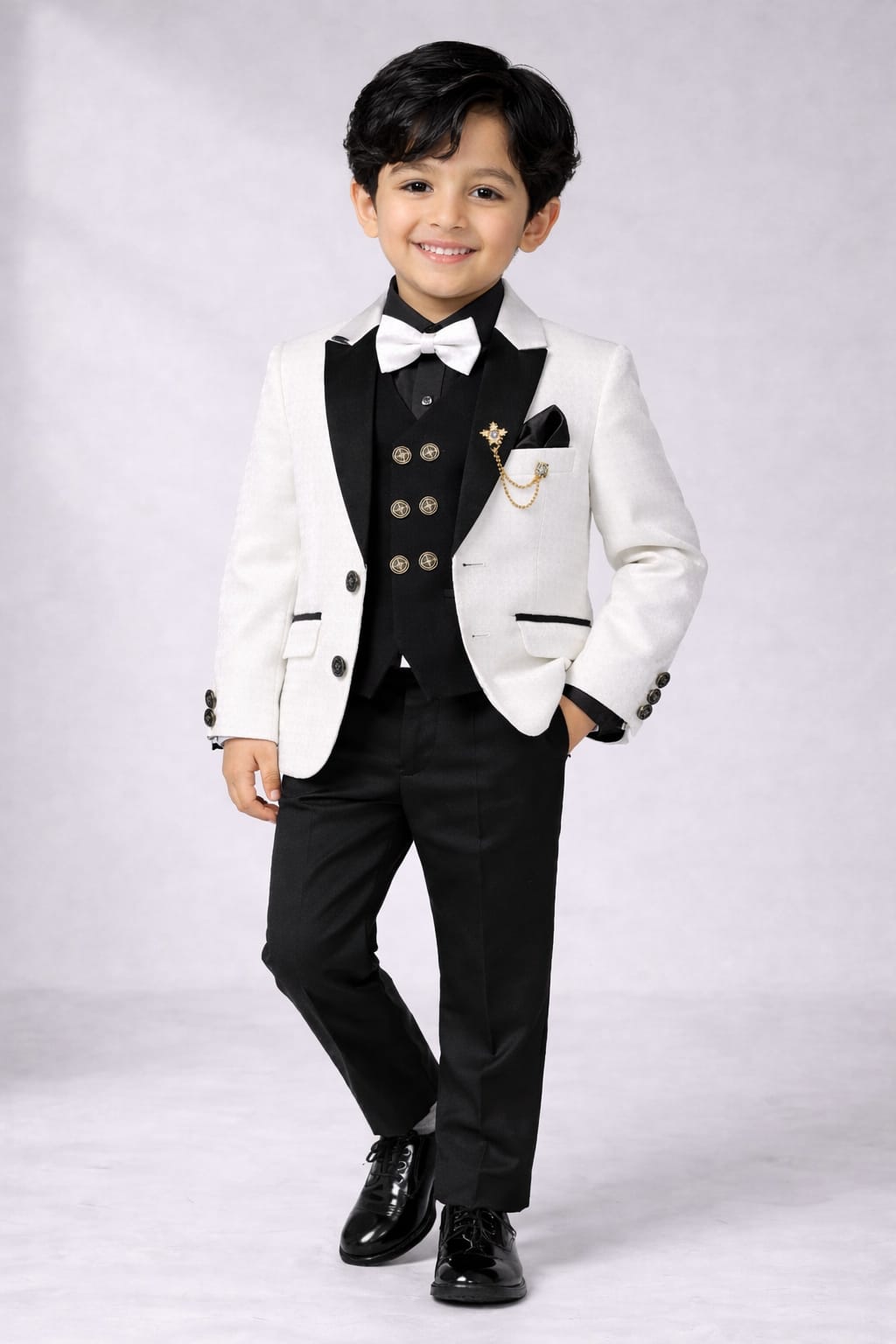 Boys Premium 4-Piece Party Wear Coat Pant Set (Size 2 to 11 Years)
