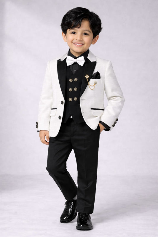 Boys Premium 4-Piece Party Wear Coat Pant Set (Size 2 to 11 Years)