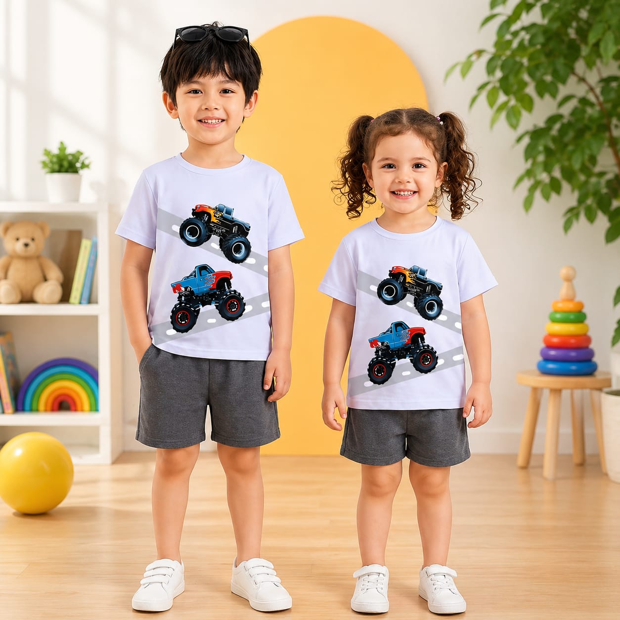 GREY MONSTER TRUCK KIDS WEAR
