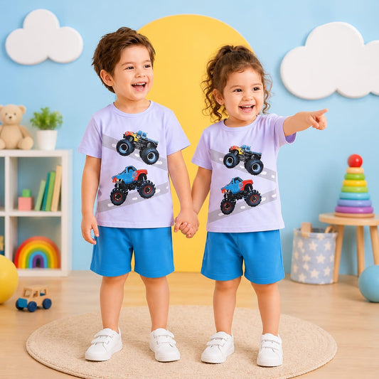 BLUE MONSTER TRUCK KIDS WEAR