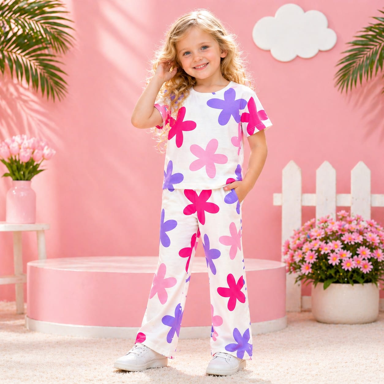 GIRL WHITE MULTY FLOWER SET
