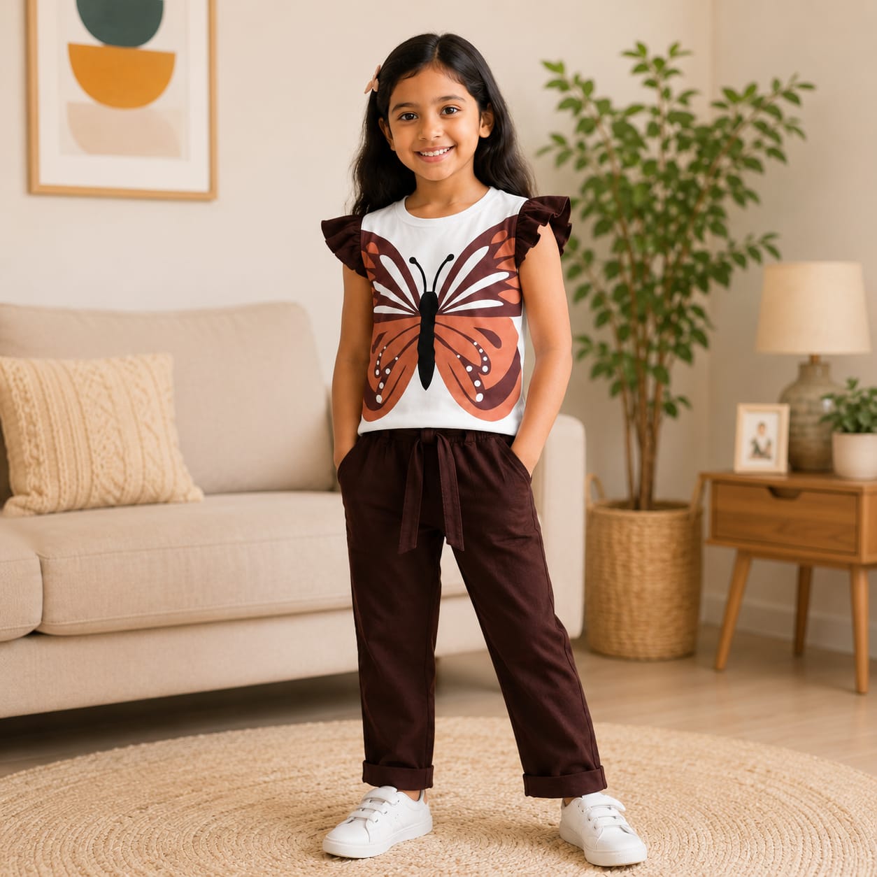 Brown Butterfly Magic Printed Set