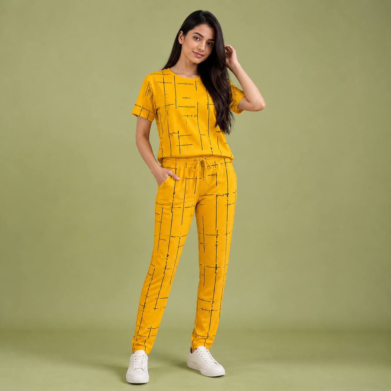 Women’s Mustard Yellow Printed Co-Ord Set