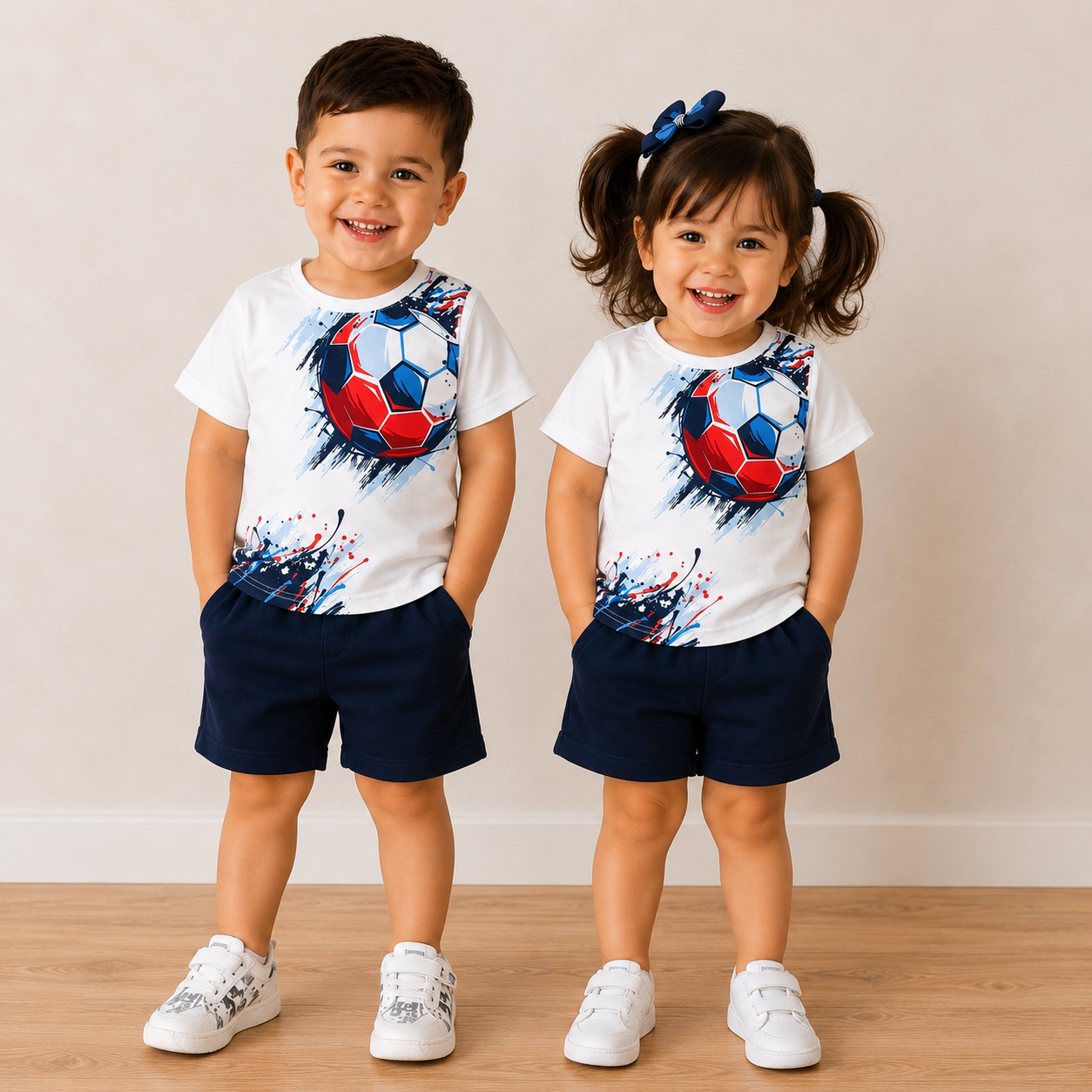 Football printed Short Sleeve Kids Wear